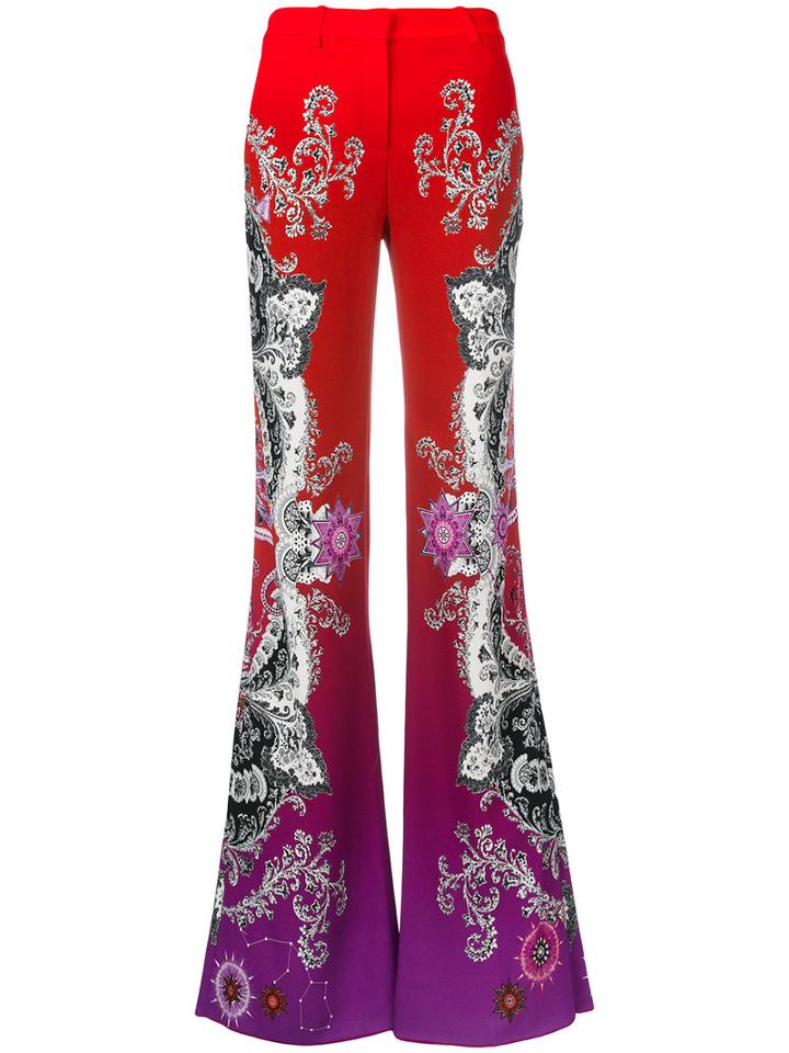 Roberto Cavalli - Printed Straight-leg Trousers - Women - Polyester/spandex/elastane/viscose - 42, Red, Polyester/spandex/elastane/viscose