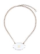 Chanel Vintage Logo Pendant Short Necklace - Metallic