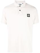 Stone Island White Logo Polo Shirt