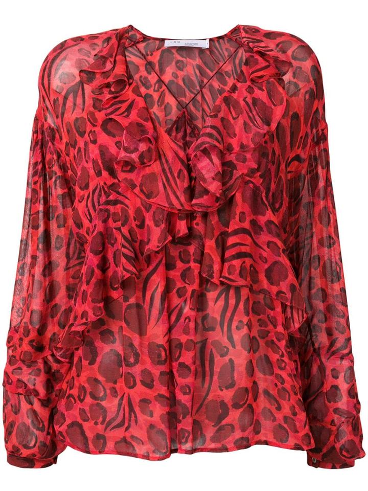 Iro Leopard Print Blouse - Red