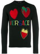 Versace Heart Detail Sweater - Black