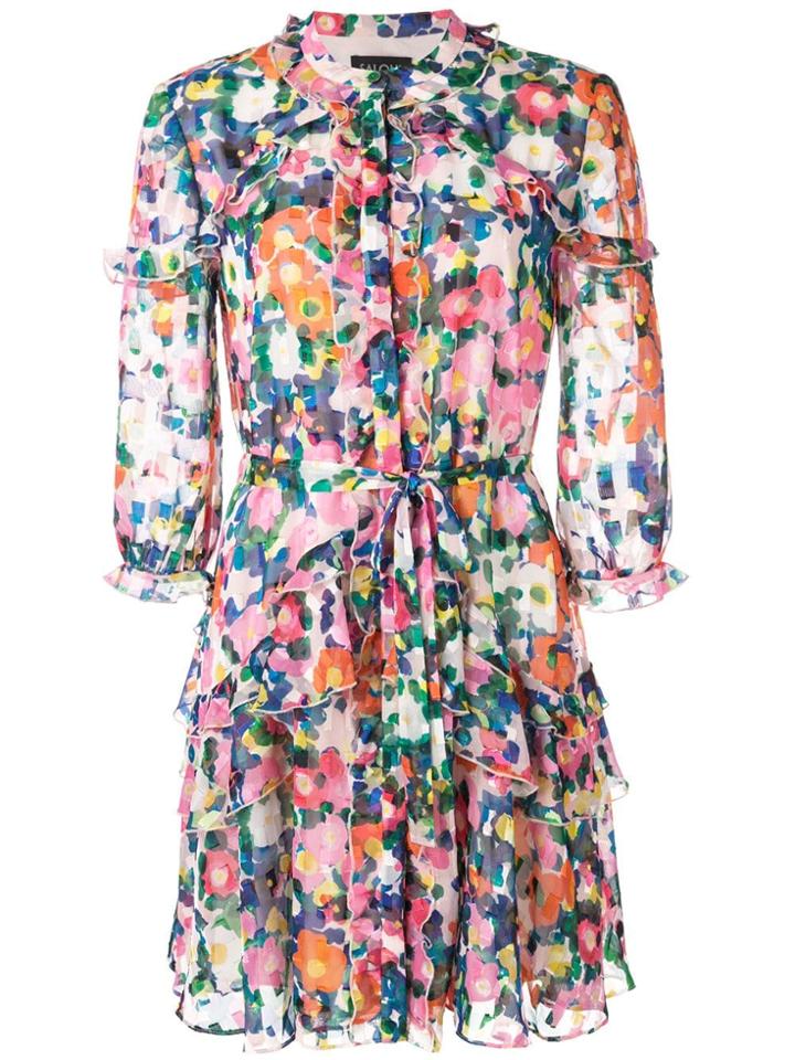 Saloni Layered Frill Dress - Pink