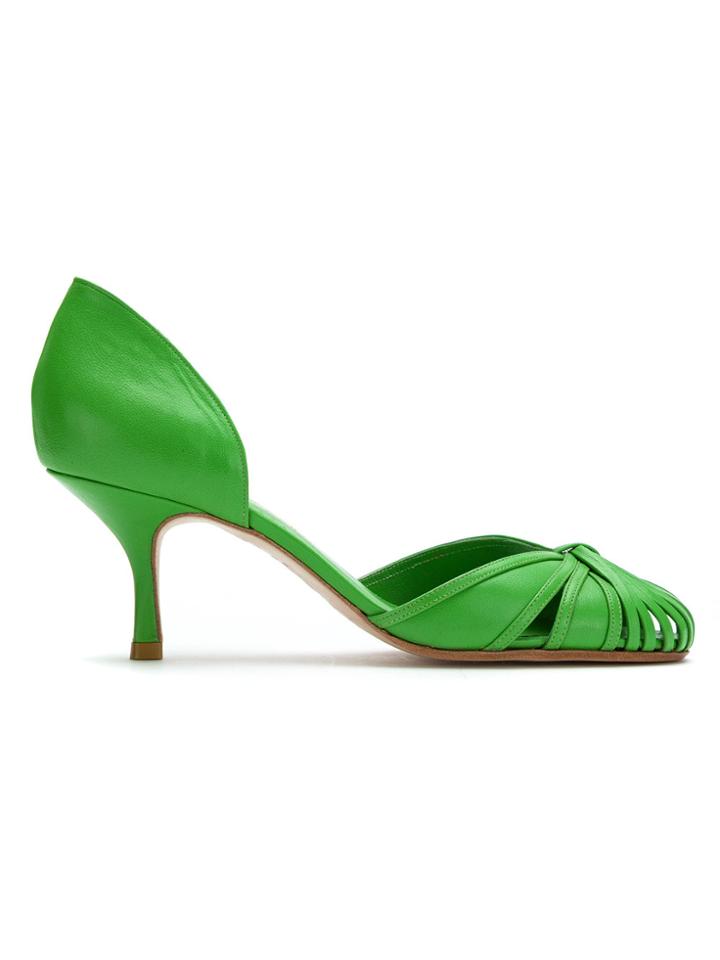 Sarah Chofakian Leather Pumps - Green