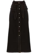 Nanushka Alma Tie Waist Mid-length Denim Skirt - Black