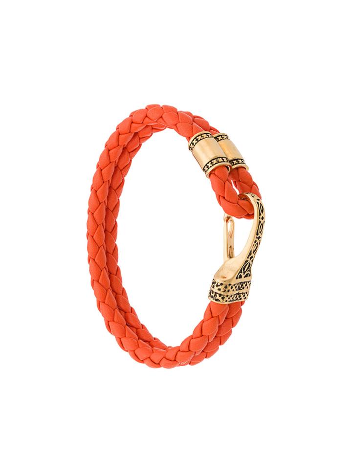 Nialaya Jewelry Double Braided Bracelet - Yellow & Orange