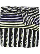 Issey Miyake Striped Scarf, Women's, Black, Polyester