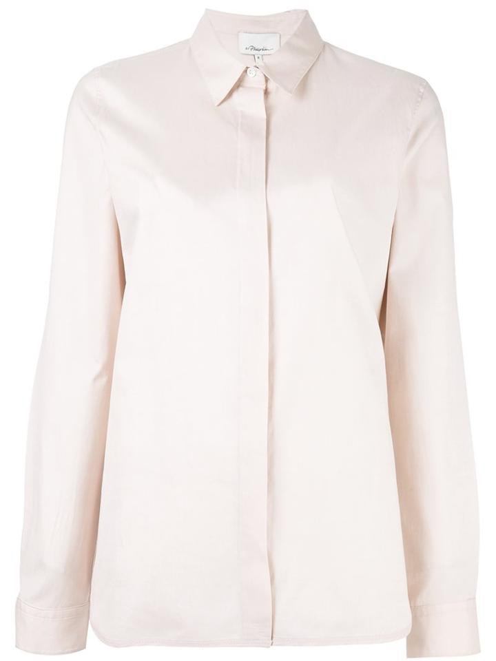 3.1 Phillip Lim Concealed Placket Shirt, Women's, Size: 6, Pink/purple, Cotton