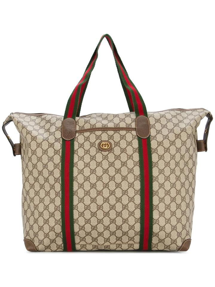 Gucci Vintage Gg Supreme Tote Bag - Brown