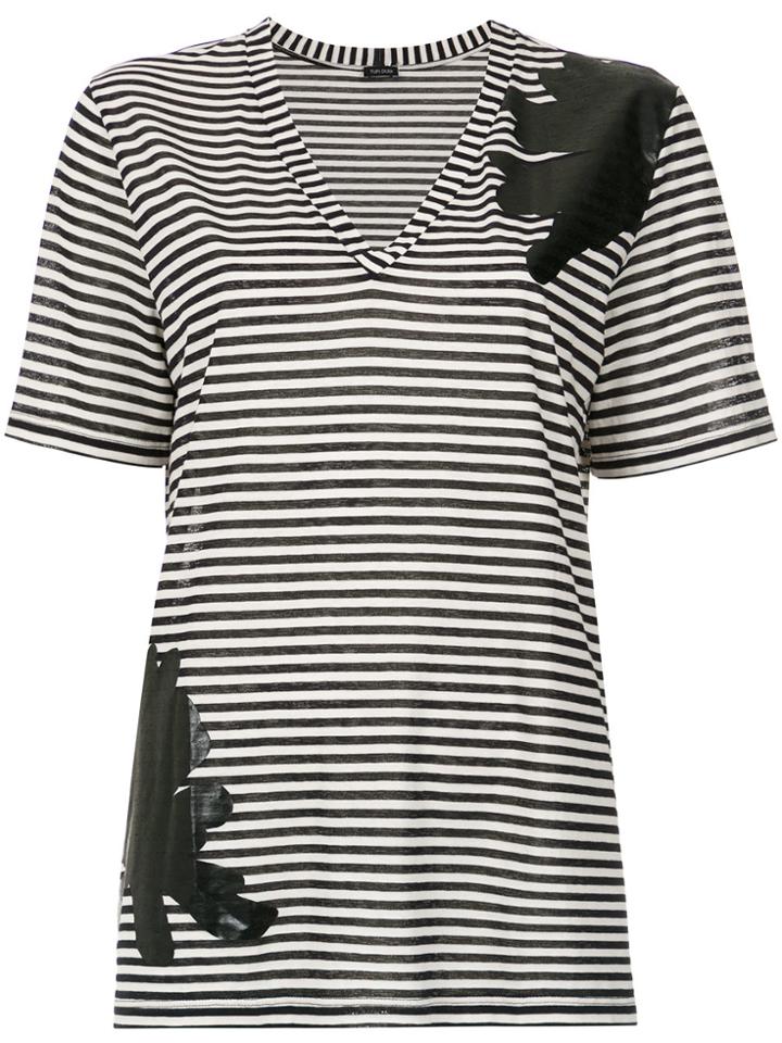 Tufi Duek Applique Striped T-shirt - Black
