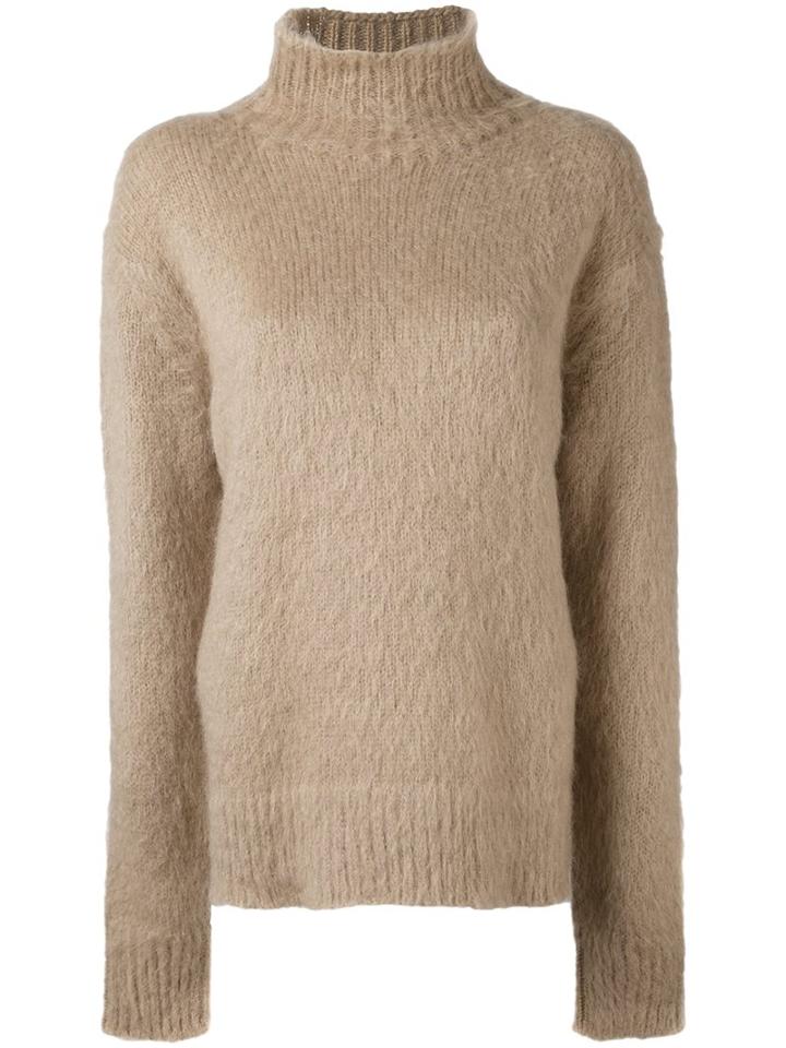 Msgm High Neck Jumper, Women's, Size: Small, Nude/neutrals, Acrylic/polyamide/mohair