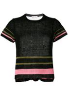 Red Valentino - Colour Panel Knitted Top - Women - Cotton - M, Black, Cotton