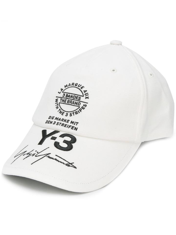 Y-3 Embroidered Logo Cap - White