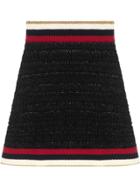 Gucci Knitted Skirt With Web - Black