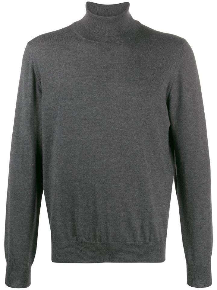 Barba Knitted Roll Neck - Grey