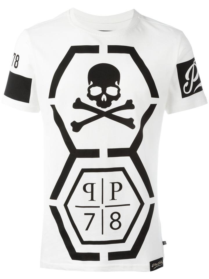Philipp Plein Printed T-shirt, Men's, Size: Small, White, Cotton