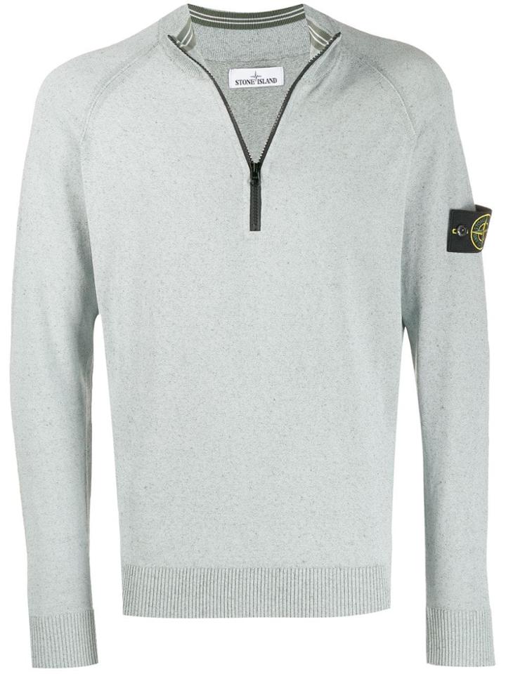 Stone Island Zip Neck Sweater - Grey