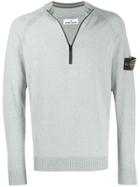 Stone Island Zip Neck Sweater - Grey