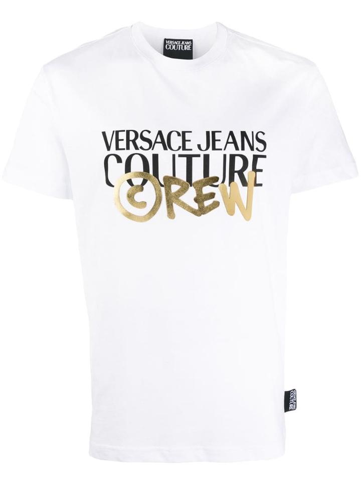 Versace Jeans Couture Logo Print Crew Neck T-shirt - White