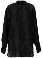 Yang Li Oversized Shirt, Women's, Size: 42, Black, Silk/linen/flax