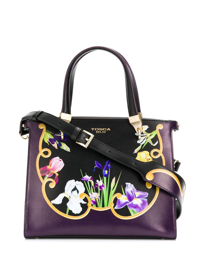 Tosca Blu Iris Floral Tote - Purple