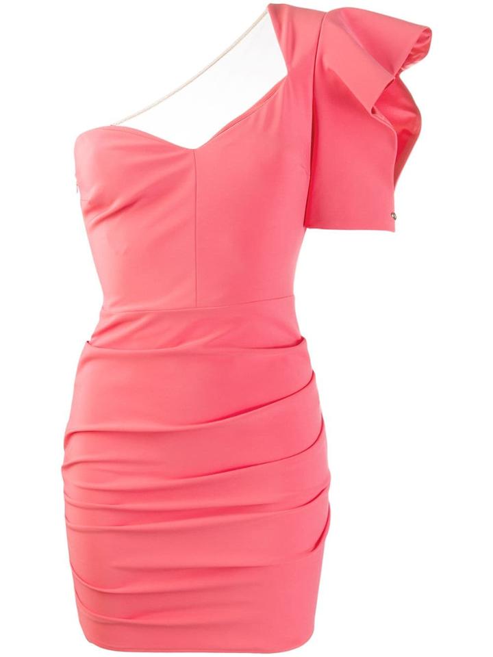 Elisabetta Franchi One Shoulder Mini Dress - Pink