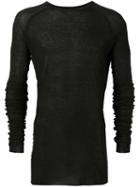 Haider Ackermann Long Sleeved T-shirt With Round Neck, Men's, Size: Small, Black, Rayon/cotton/nylon