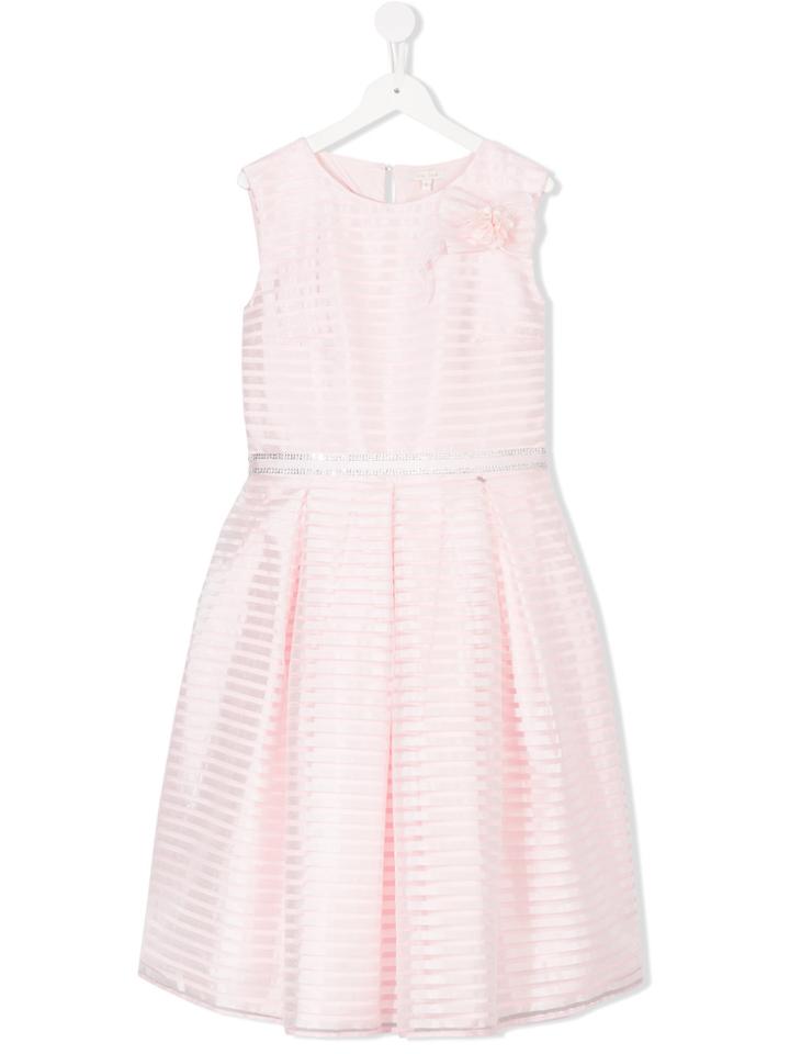 Miss Grant Kids Teen Striped Pattern Party Dress - Pink & Purple
