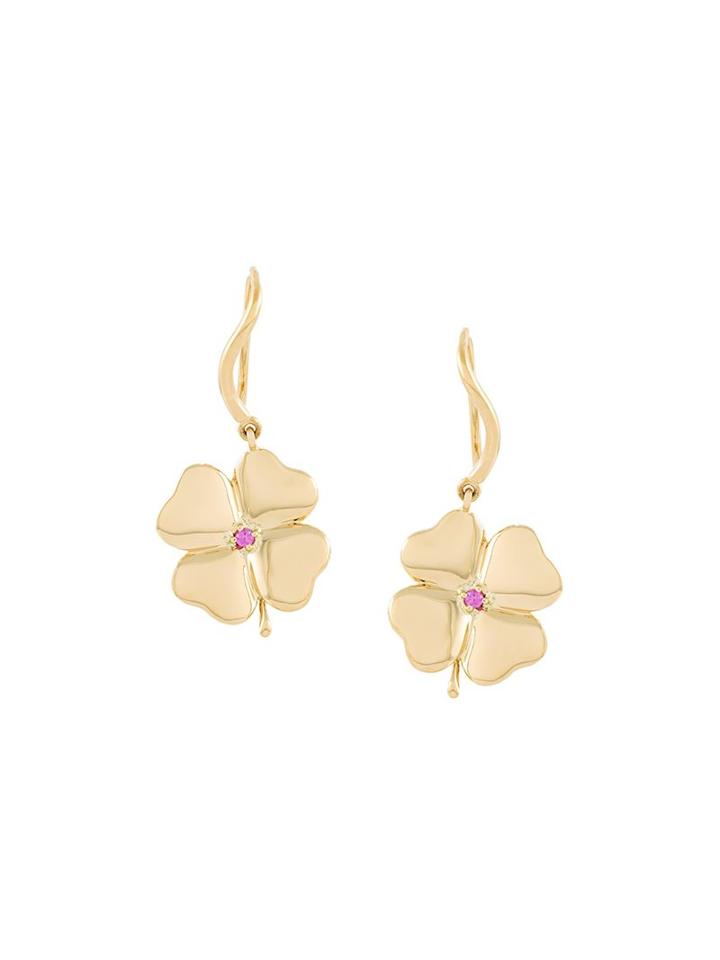 Aurelie Bidermann 'clover' Sapphire Earrings, Women's, Metallic