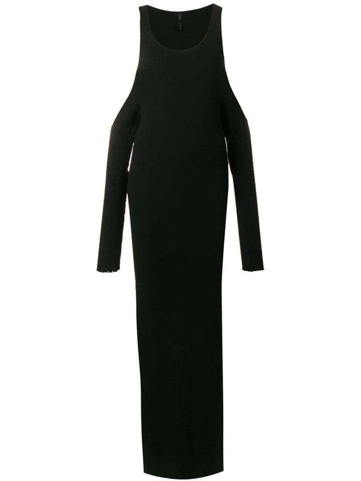 Unravel Project Cold-shoulder Sweater Dress - Black