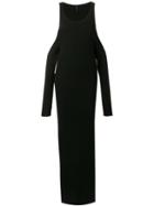 Unravel Project Cold-shoulder Sweater Dress - Black