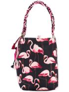 Red Valentino - Flamingos Print Shopping Bag - Women - Polyester - One Size, Women's, Black, Polyester