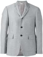 Thom Browne Jacquard Blazer, Men's, Size: 3, Grey, Cupro/wool/acrylic/polyester