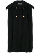 Philosophy Di Lorenzo Serafini - Long Puritan Collar Cape - Women - Polyamide/polyester/spandex/elastane - 40, Black, Polyamide/polyester/spandex/elastane