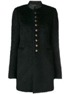 Saint Laurent Buttoned Military Coat - Black