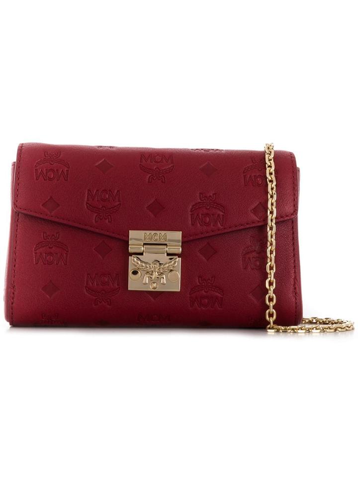 Mcm All-over Logo Crossbody Bag - Red