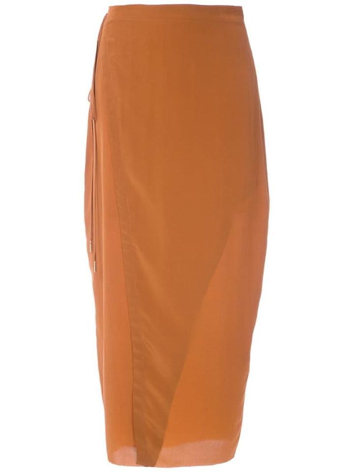Osklen Saia Transpassada Silk - Brown