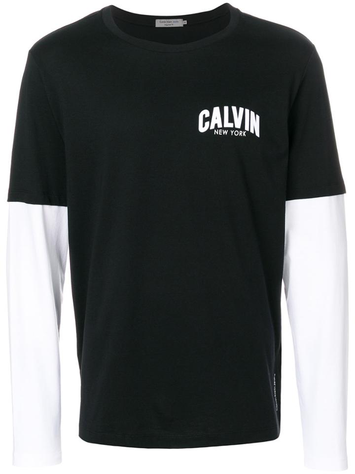 Calvin Klein Jeans Tero Layered Sleeves T-shirt - Black
