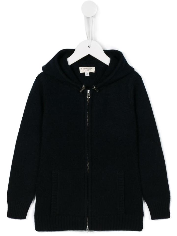 Cashmirino Hooded Knit Cardigan, Girl's, Size: 6 Yrs, Blue