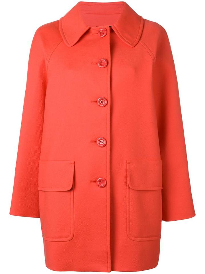 Boutique Moschino Classic Midi Coat, Women's, Size: 42, Yellow/orange, Cotton/other Fibers
