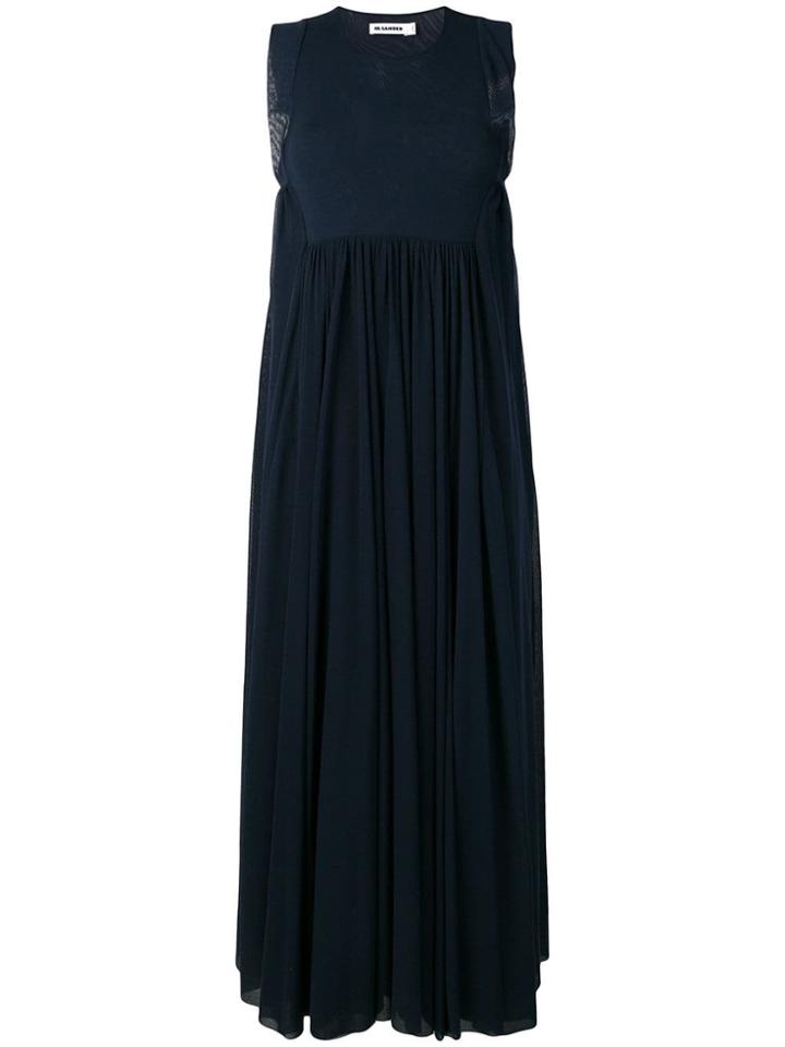 Jil Sander Flared Maxi Dress - Blue