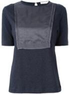 Fabiana Filippi Contrast Panel T-shirt, Women's, Size: 48, Grey, Cotton/spandex/elastane/silk