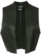 Ann Demeulemeester - Cropped Waistcoat - Women - Leather - 40, Black, Leather