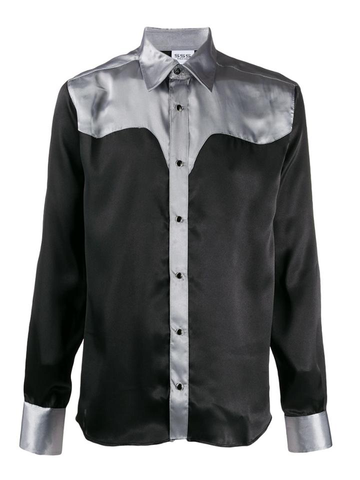 Sss World Corp Contrast Yoke Shirt - Black
