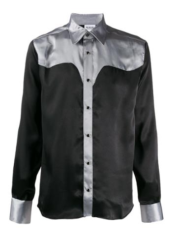 Sss World Corp Contrast Yoke Shirt - Black
