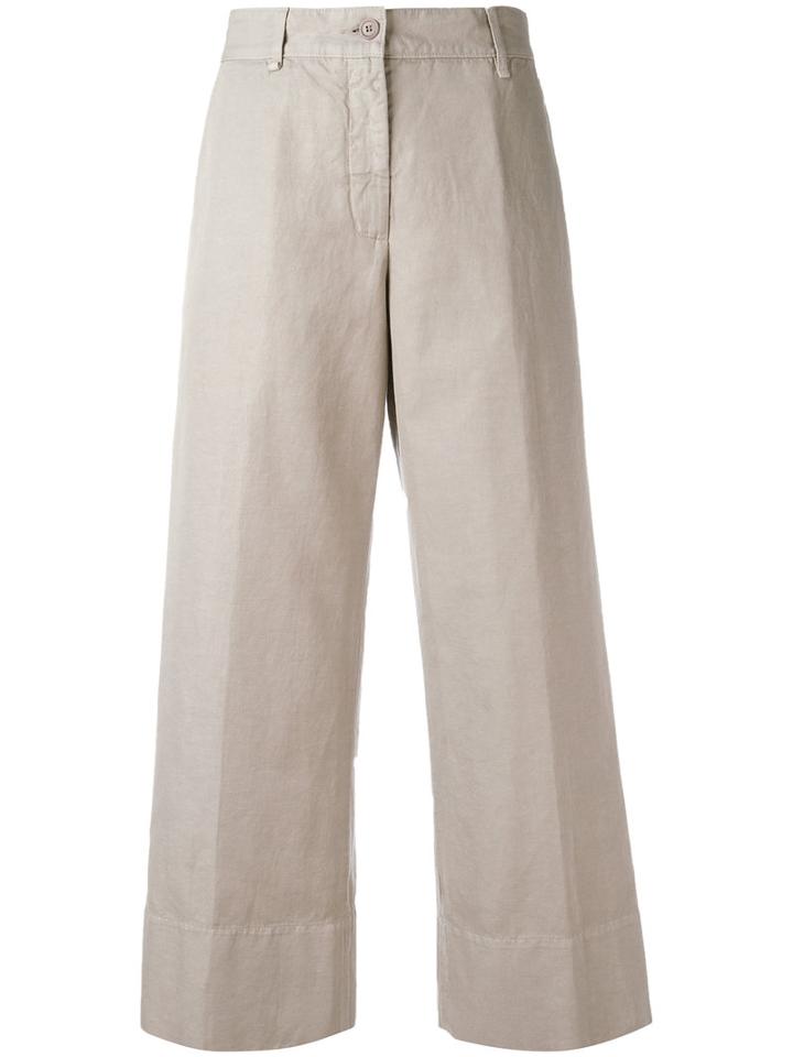 Aspesi Cropped Trousers, Women's, Size: 42, Nude/neutrals, Cotton/linen/flax