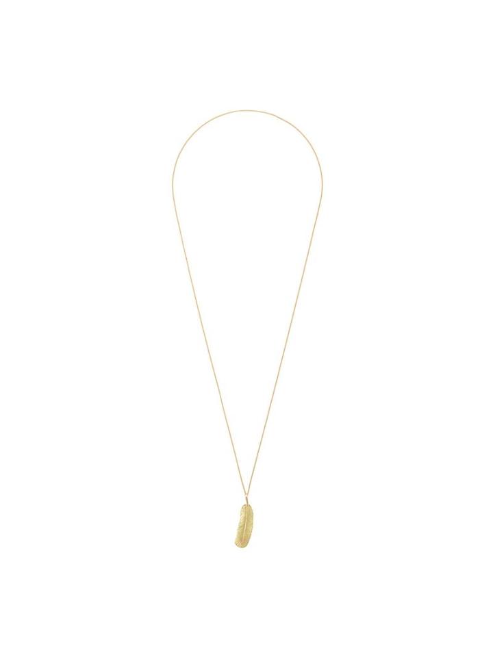 Wouters & Hendrix Gold 'feather' Diamond Necklace, Women's, Metallic