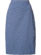 Altuzarra Checked Midi Skirt, Women's, Size: 40, Blue, Cotton/spandex/elastane
