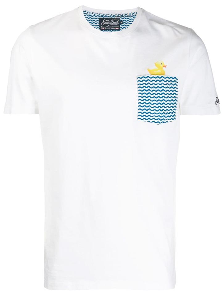 Mc2 Saint Barth Contrast Chest Pocket T-shirt - White