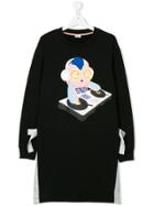 Fendi Kids Printed T-shirt Dress - Black