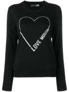 Love Moschino Logo Heart Sweater - Black